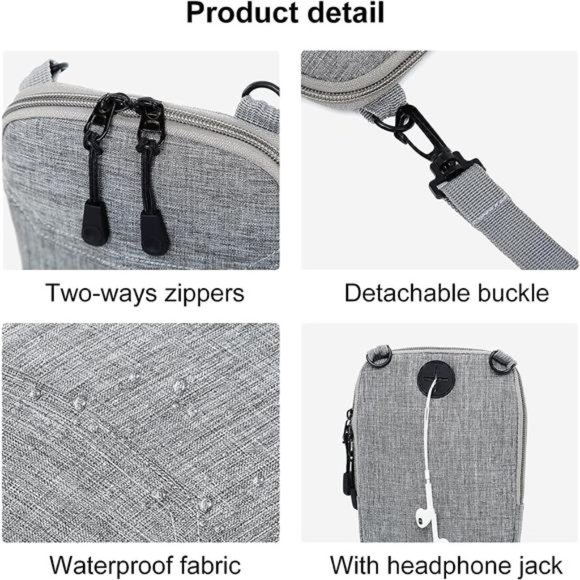 Small Crossbody Bag for Men, Mini Messenger Bag Shoulder Bag for Phone Passport - Picture 5 of 7